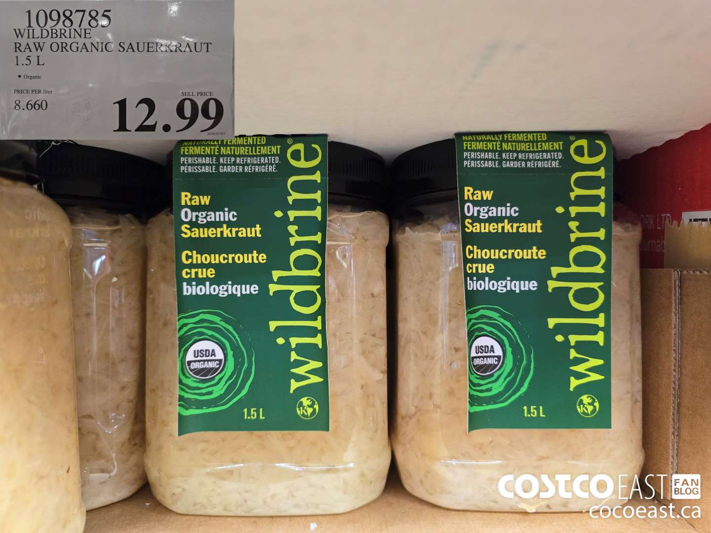 1098785 WILDBRINE RAW ORGANIC SAUERKRAUT 1.5 L $12.99