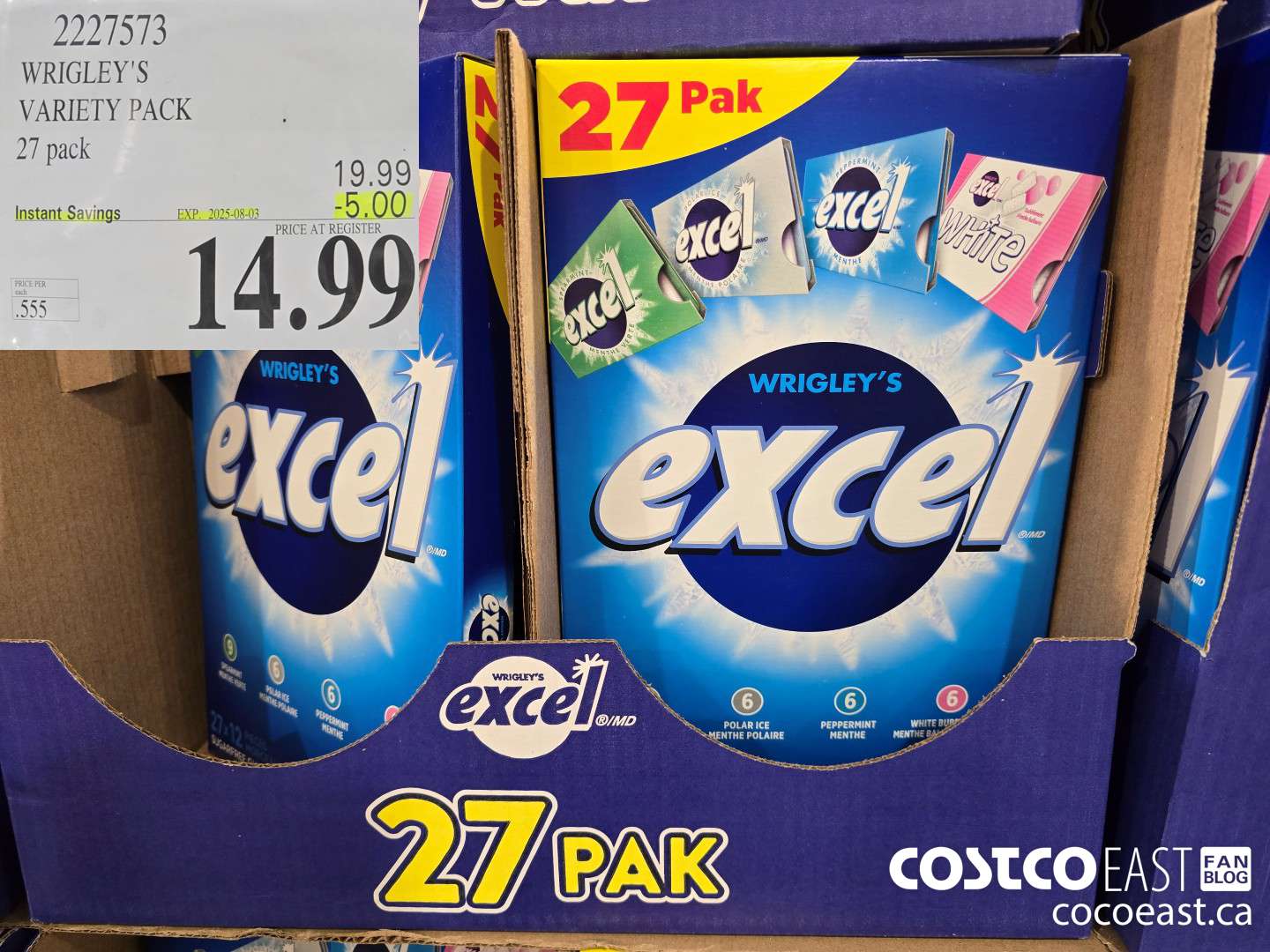 2227573 WRIGLEY'S VARIETY PACK 27 PACK ($5.00 INSTANT SAVINGS EXPIRES ON 2025-08-03) $14.99