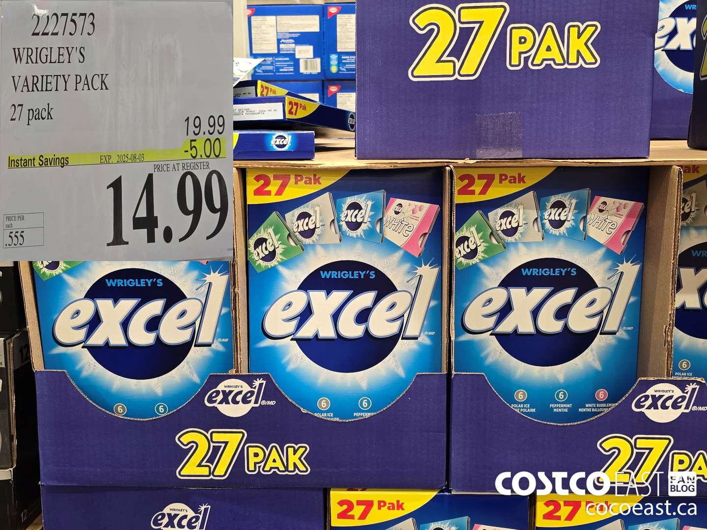 2227573 WRIGLEY'S VARIETY PACK 27 PACK ($5.00 INSTANT SAVINGS EXPIRES ON 2025-08-03) $14.99