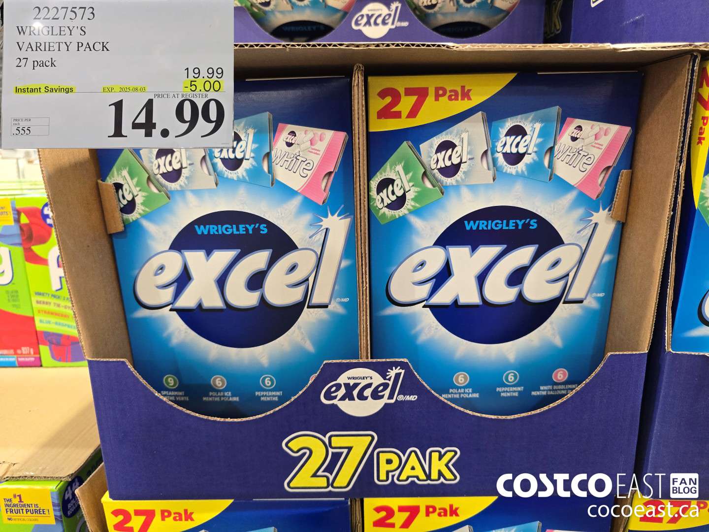 2227573 WRIGLEY'S VARIETY PACK 27 PACK ($5.00 INSTANT SAVINGS EXPIRES ON 2025-08-03) $14.99