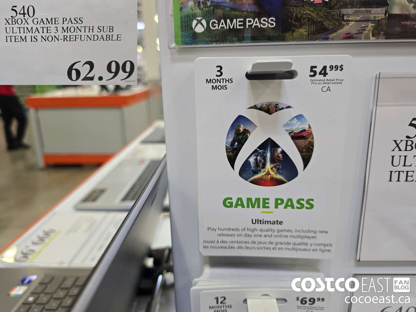 540 XBOX GAME PASS ULTIMATE 3 MONTH SUB ITEM IS NON-REFUNDABLE $62.99