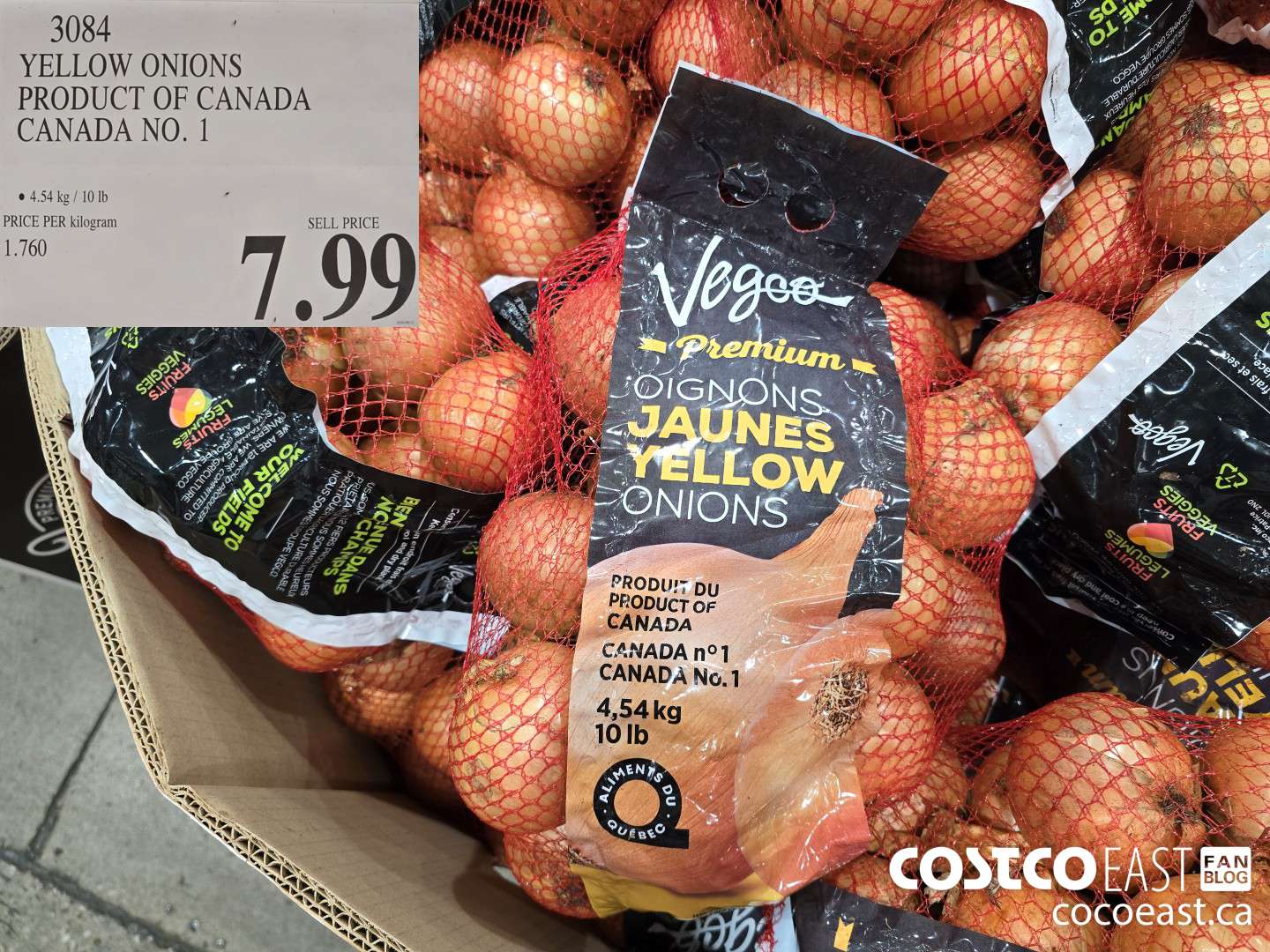 3084 YELLOW ONIONS PRODUCT OF CANADA CANADA NO. 1 $7.99