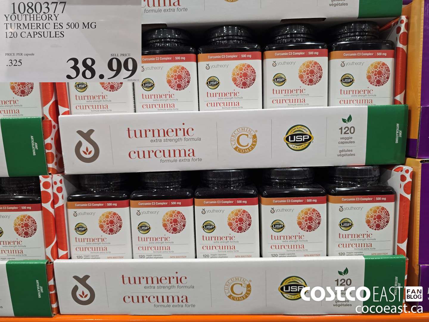 1080377 YOUTHEORY TUMERIC ES 120 VEGGIE CAPSULES $38.99