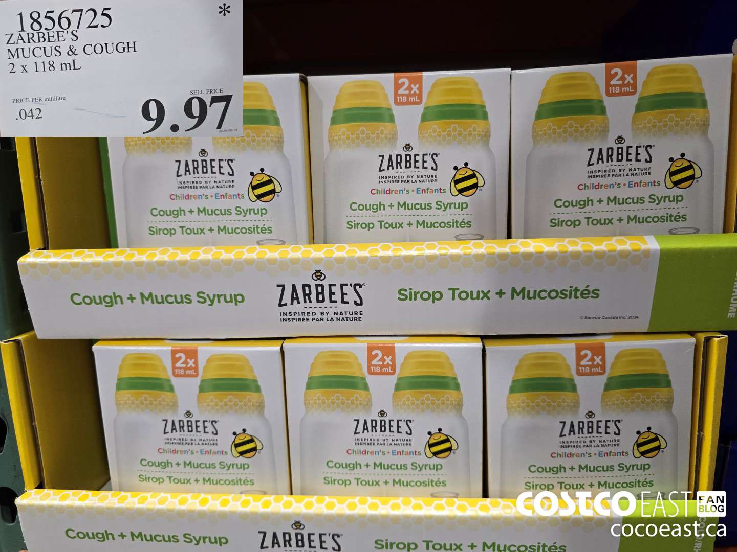1856725 ZARBEE'S MUCUS & COUGH 2 X 118 ML $9.97