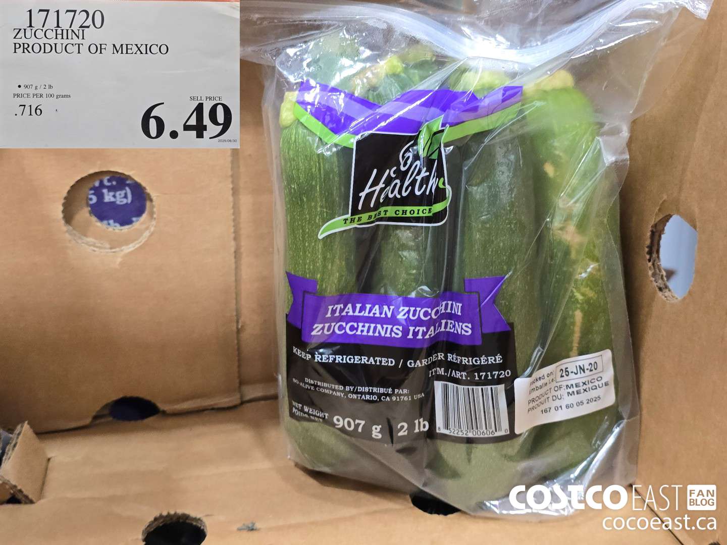 171720 ZUCCHINI PRODUCT OF MEXICO $6.49