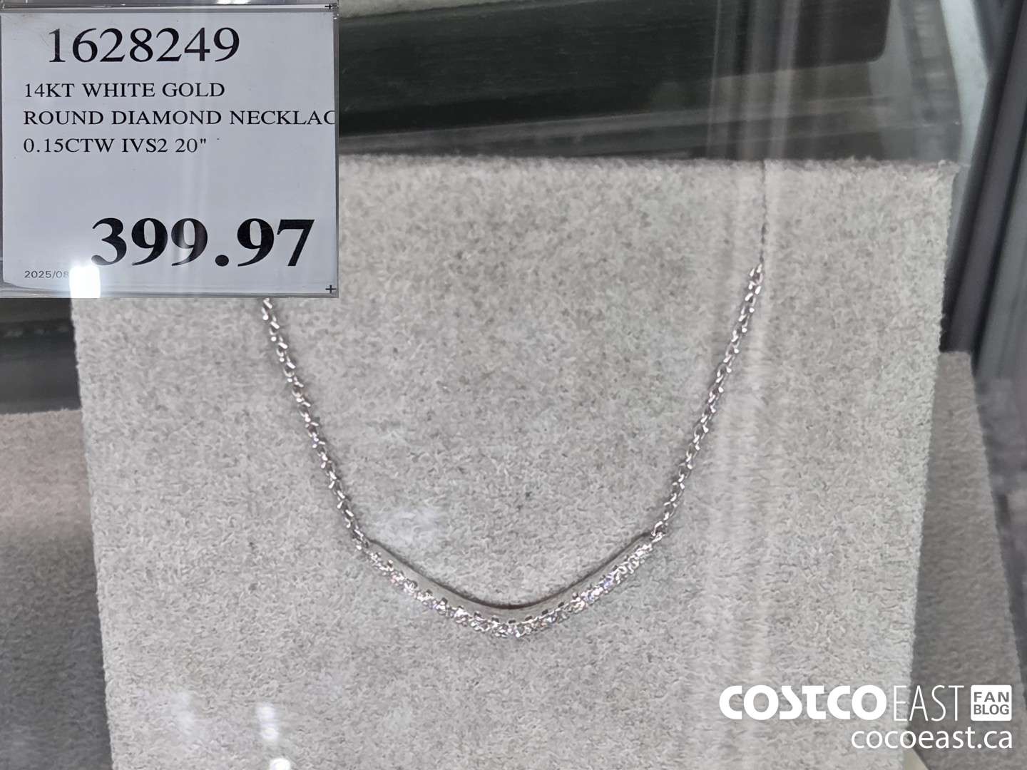 1628249 14 KT WHITE GOLD ROUND DIAMOND NECKLACE $399.97
