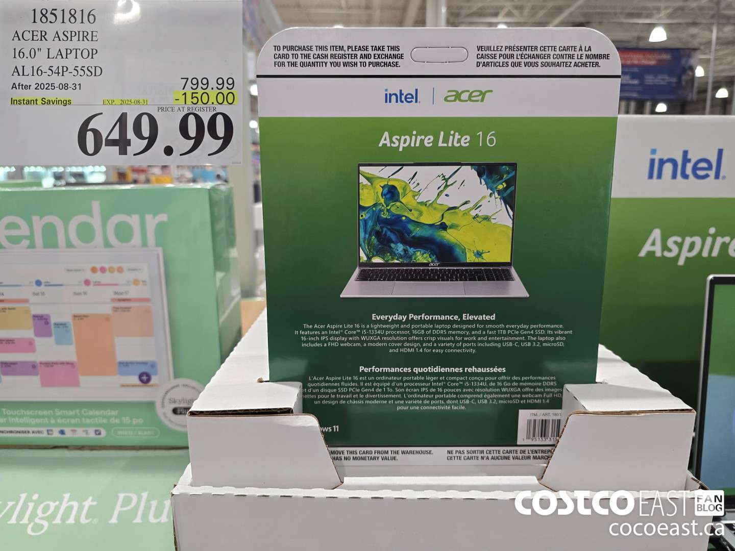 1851816 ACER ASPIRE 16.0° LAPTOP AL16-54P-55SD ($150.00 INSTANT SAVINGS EXPIRES ON 2025-08-31) $649.99