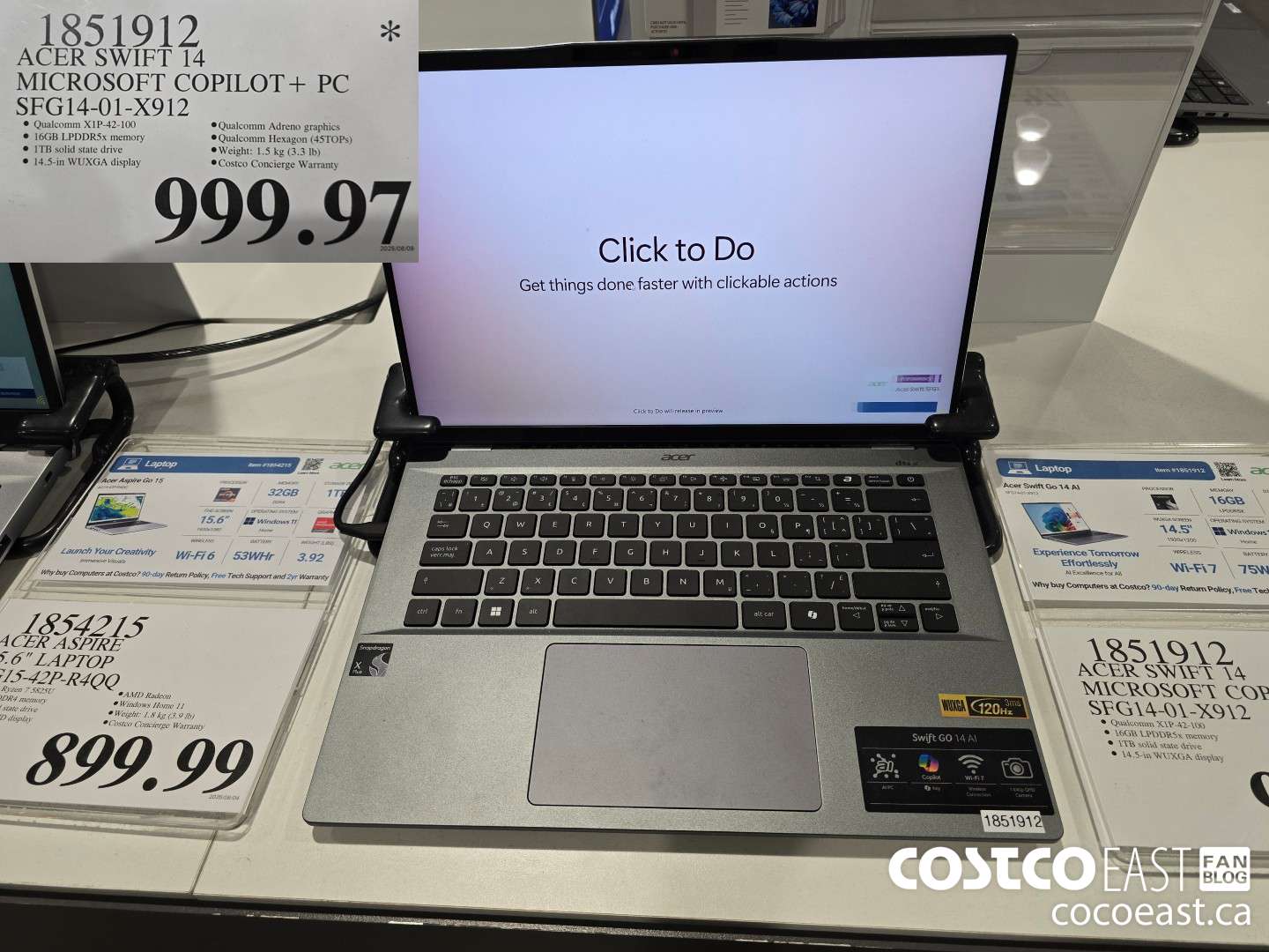 1851912 ACER SWIFT 14 MICROSOFT COPILOT+ PC SFG14-01-X912 (EXPIRES ON 2025-06-01) $999.97