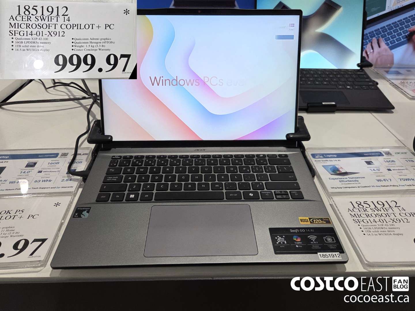 1851912 ACER SWIFT 14 MICROSOFT COPILOT+ PC SFG14-01-X912 $999.97