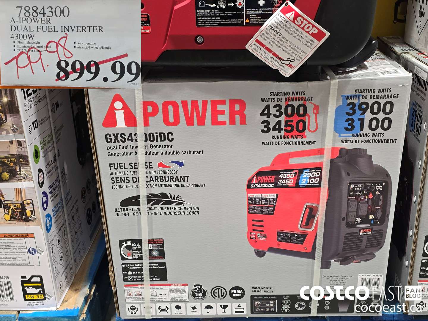1884300 A-IPOWER DUAL FUEL INVERTER 4300W $799.98