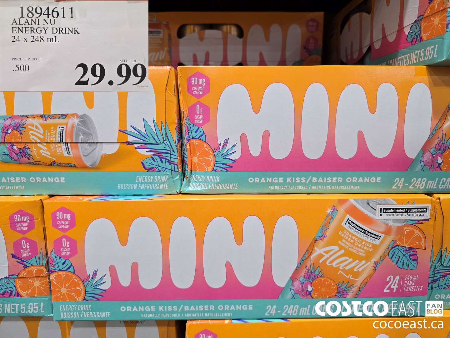 1894611 ALANI NU ENERGY DRINK 24 x 248 mL $29.99