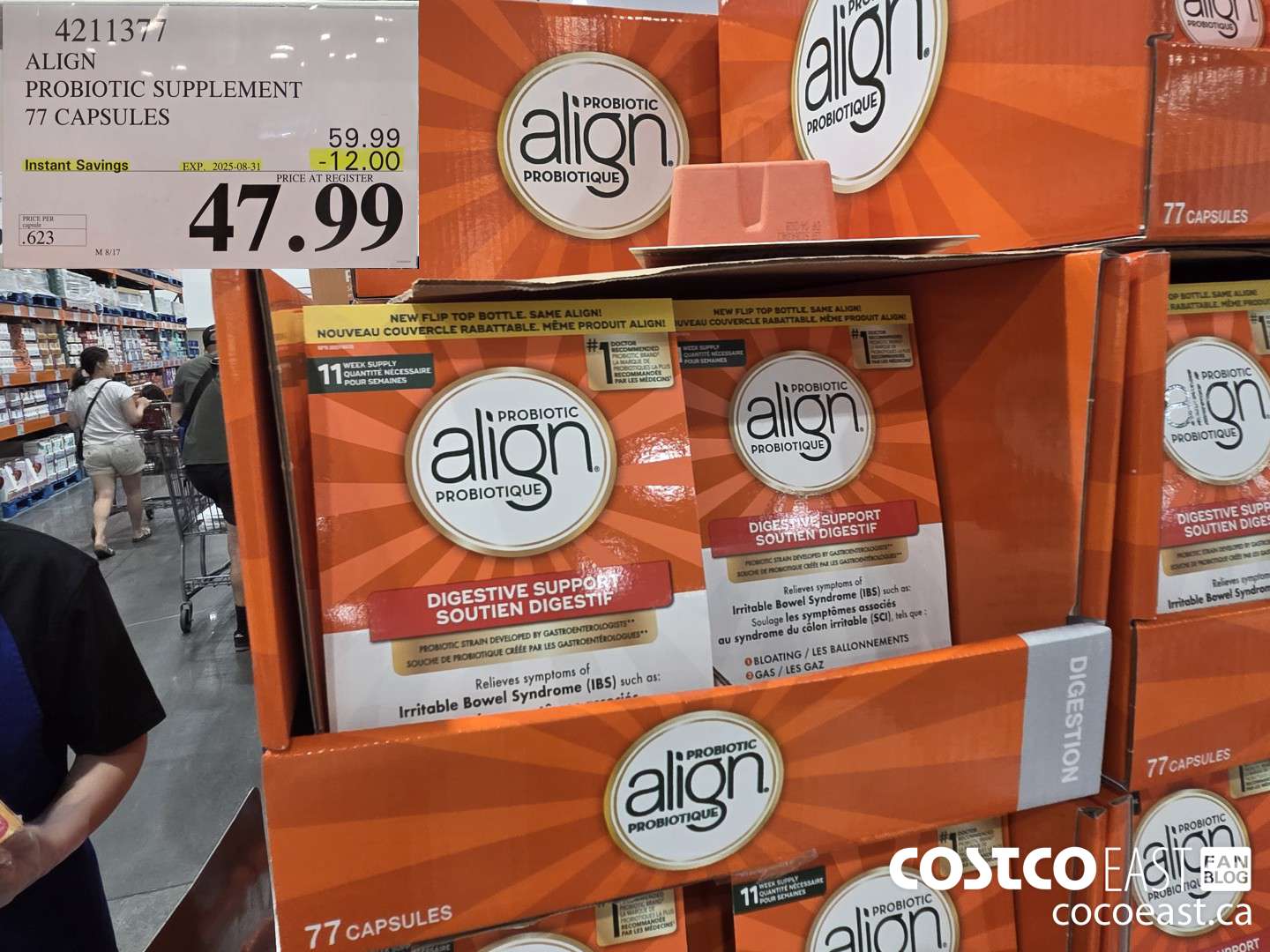 4211377 ALIGN PROBIOTIC SUPPLEMENT 77 CAPSULES ($12.00 INSTANT SAVINGS EXPIRES ON 2025-08-31) $47.99