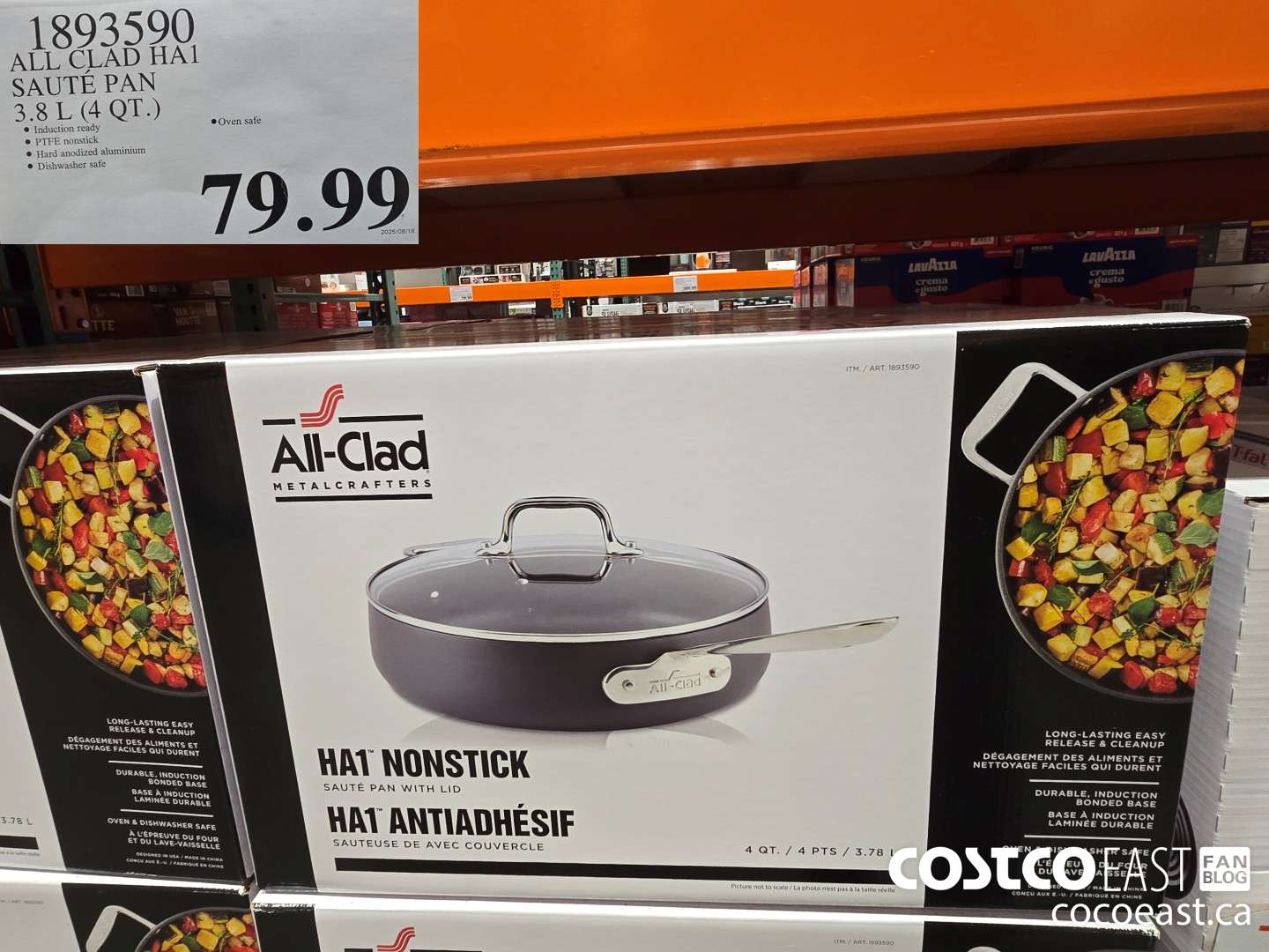 1893590 ALL CLAD HA1 SAUTE PAN 3.8 L (4 QT.) $79.99