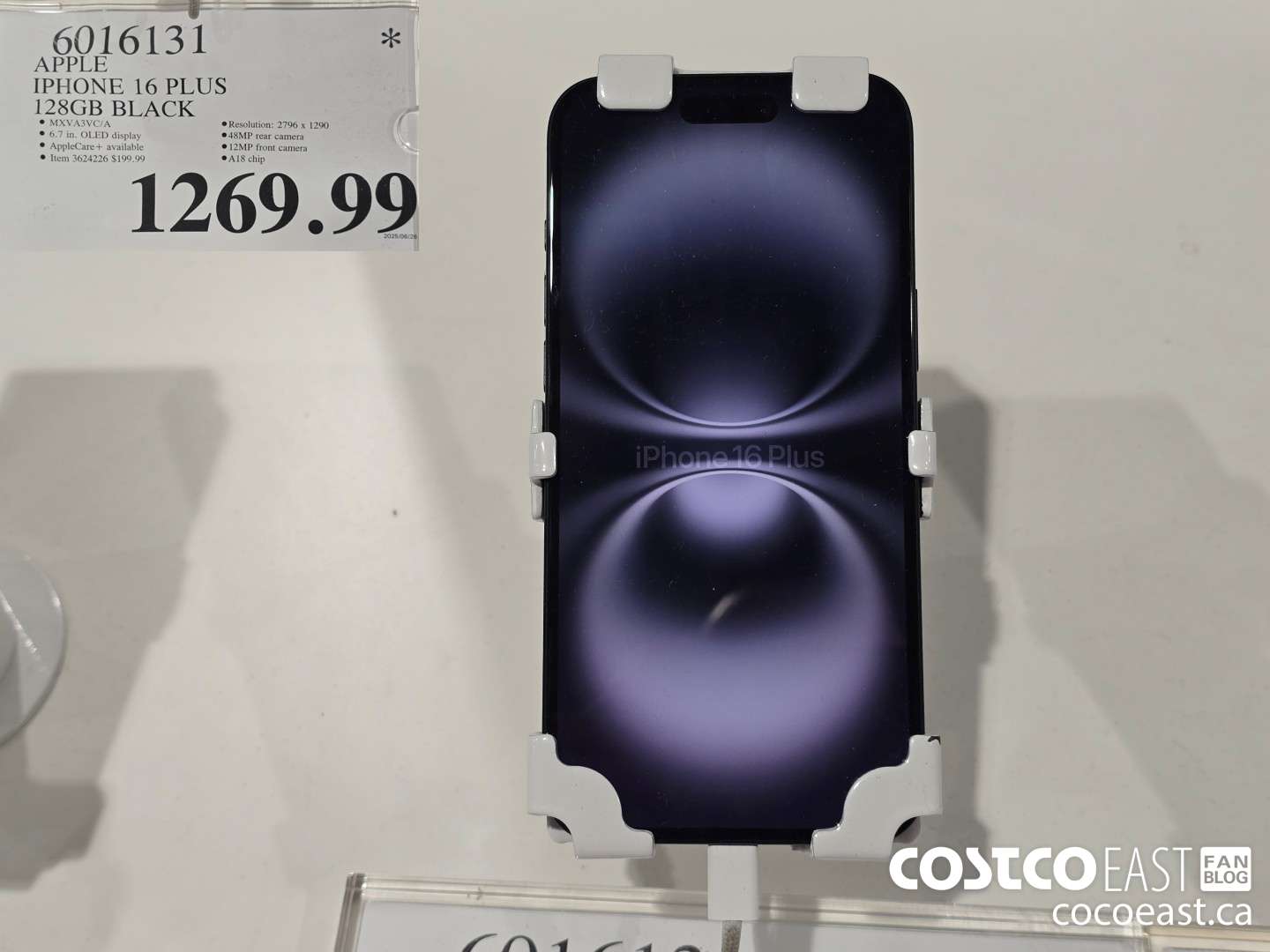 6016131 APPLE IPHONE 16 PLUS 128GB BLACK $1269.99