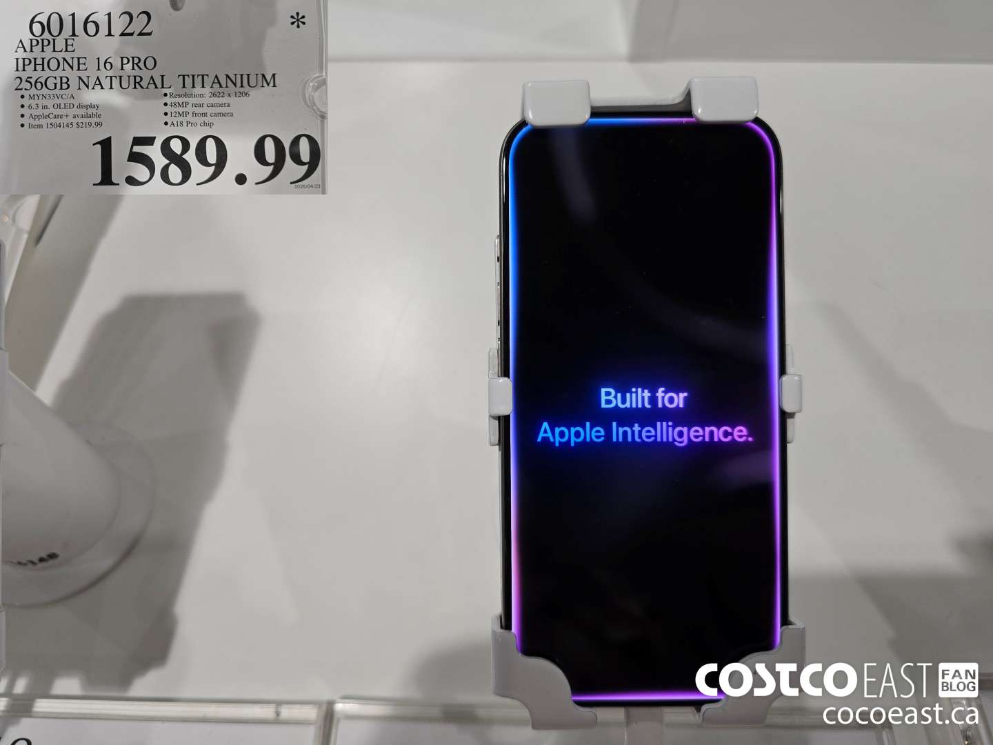 6016122 APPLE IPHONE 16 PRO 256GB NATURAL TITANIUM $1589.99