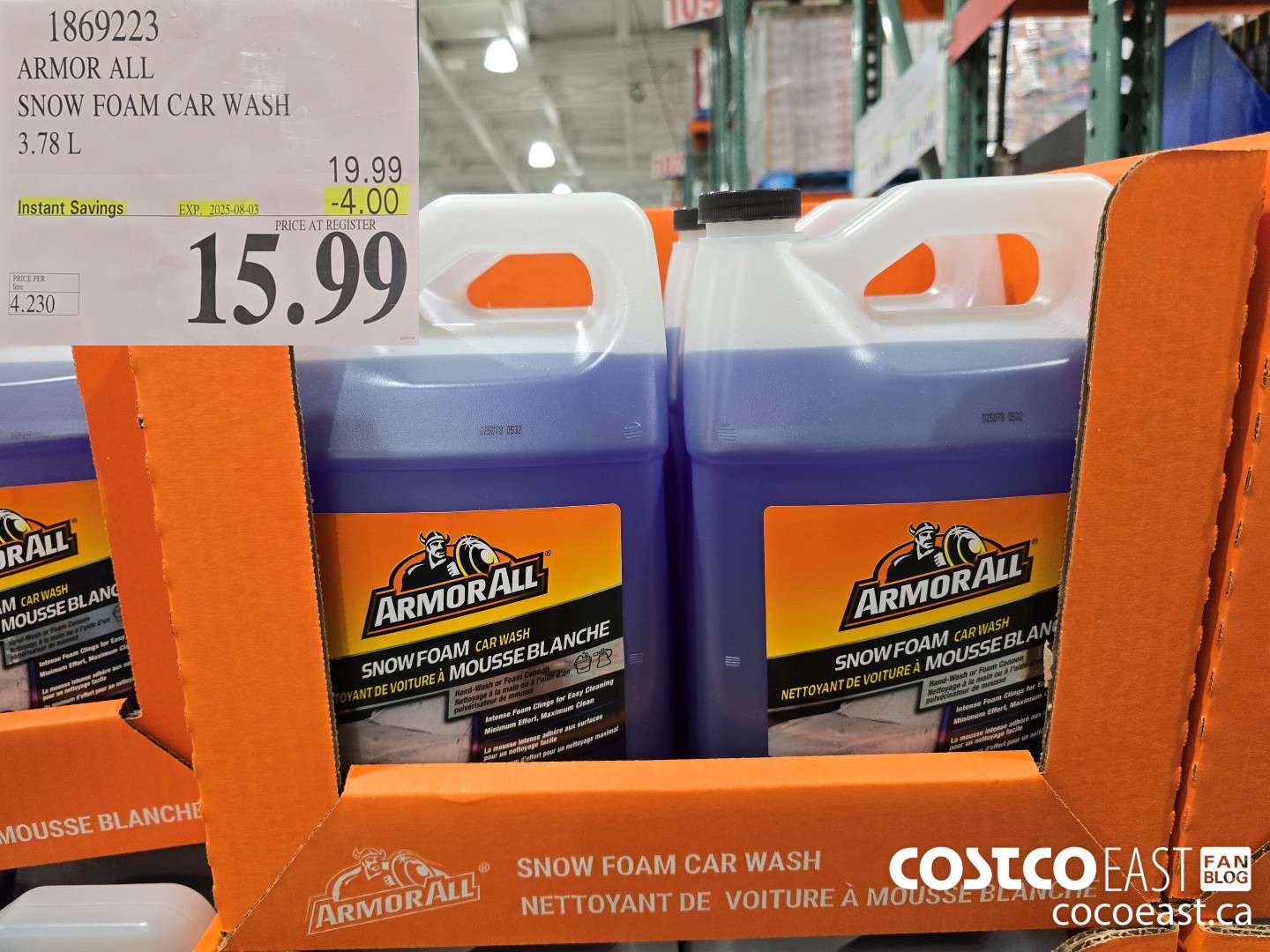 1869223 ARMOR ALL SNOW FOAM CAR WASH 3.78 L ($4.00 INSTANT SAVINGS EXPIRES ON 2025-08-03) $15.99