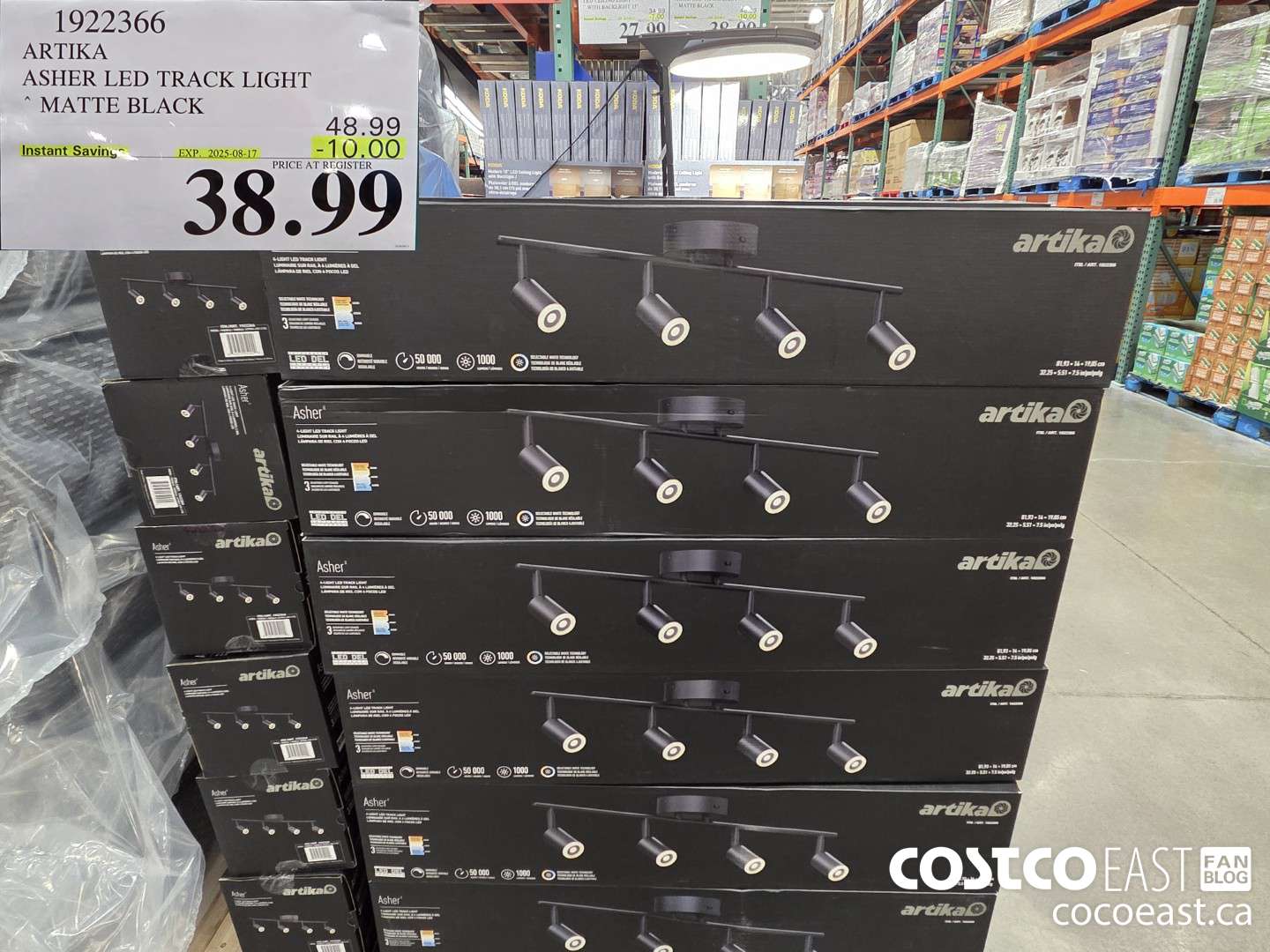 1922366 ARTIKA ASHER LED TRACK LIGHT , MATTE BLACK ($10.00 INSTANT SAVINGS EXPIRES ON 2025-08-17) $38.99