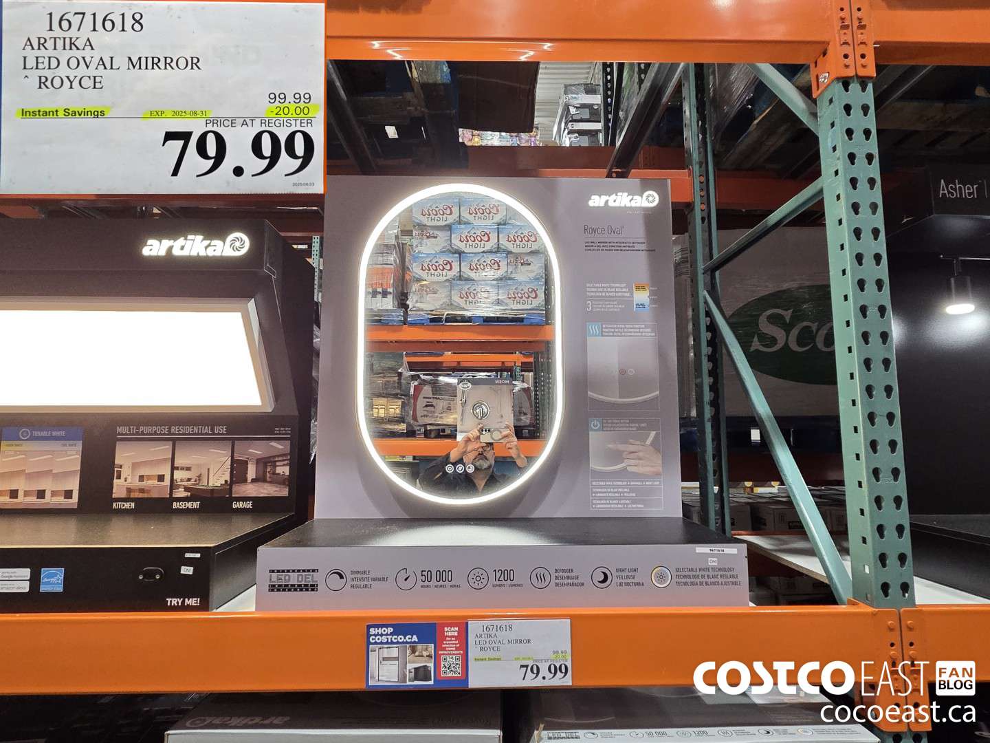 1671618 ARTIKA LED OVAL MIRROR ROYCE ($20.00 INSTANT SAVINGS EXPIRES ON 2025-08-31) $79.99