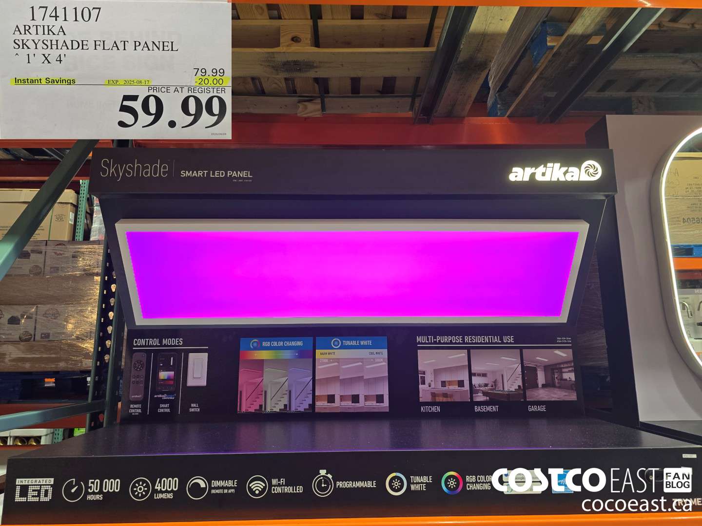 1741107 ARTIKA SKYSHADE FLAT PANEL 1' X 4' ($20.00 INSTANT SAVINGS EXPIRES ON 2025-08-17) $59.99