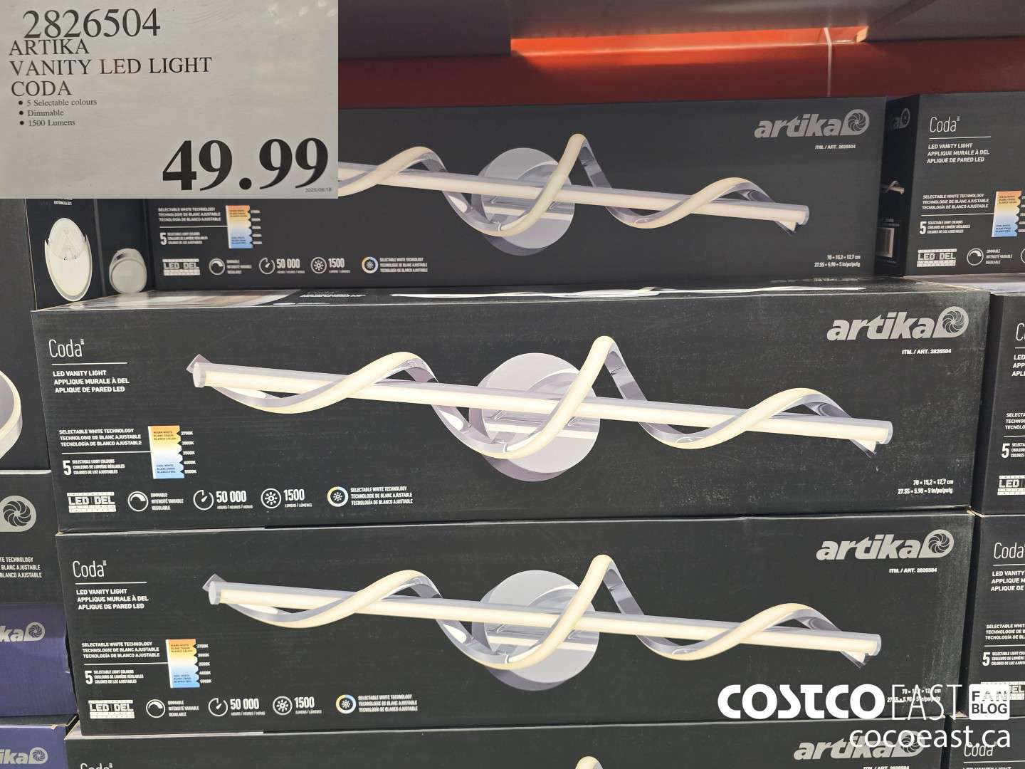 2826504 ARTIK VANITY LED LIGHT CODA $49.99