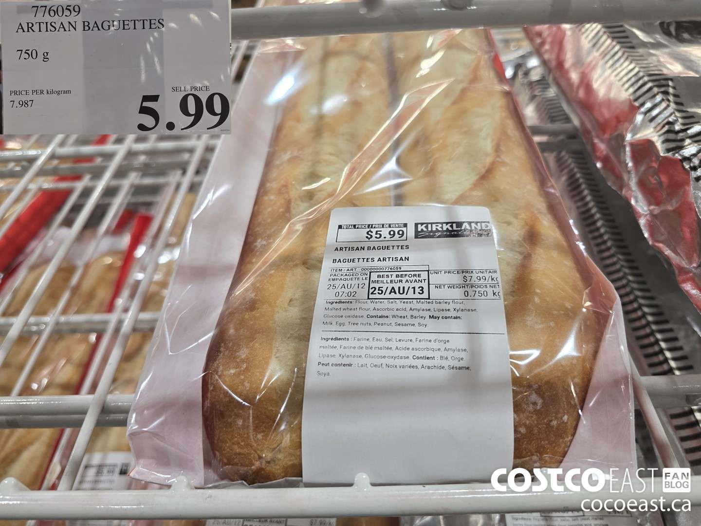 776059 ARTISAN BAGUETTES 750 G $5.99