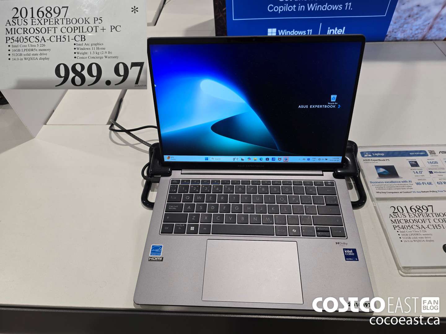 2016897 ASUS EXPERTBOOK P5 MICROSOFT COPILOT+ PC P5405CSA-CHS51-CB $989.97