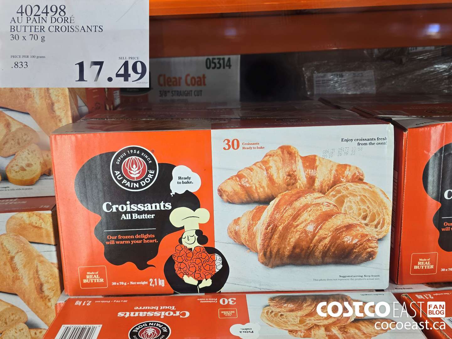 402498 AU PAIN DORE BUTTER CROISSANTS 30 X 70 G $17.94
