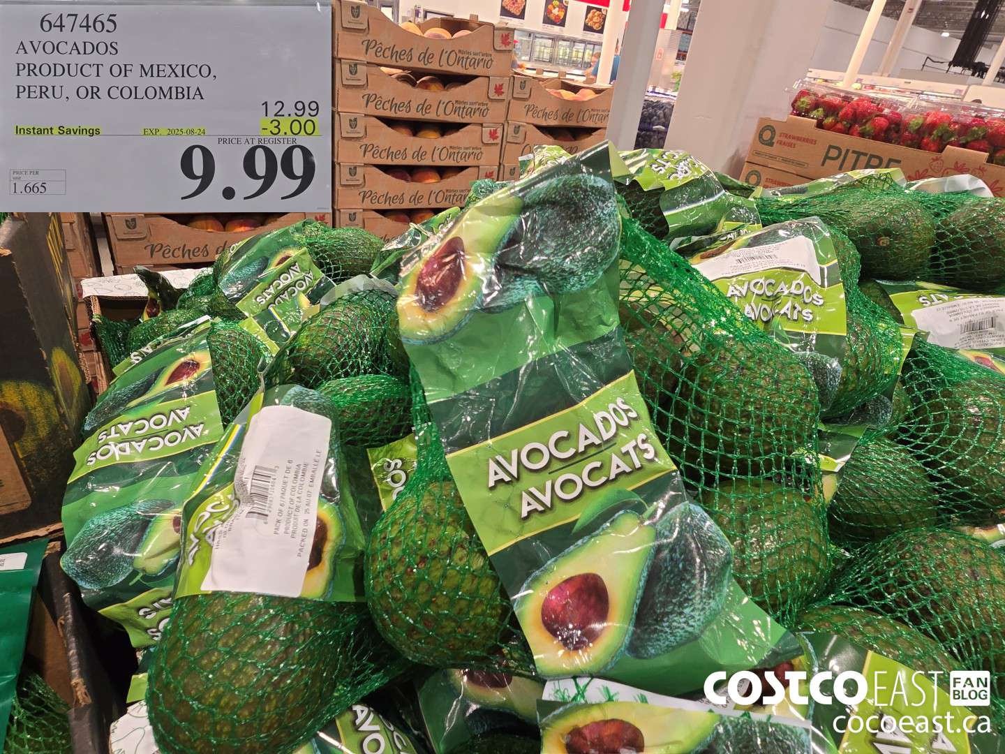 647465 AVOCADOS PRODUCT OF MEXICO, PERU, OR COLUMBIA ($3.00 INSTANT SAVINGS EXPIRES ON 2025-08-24) $9.99