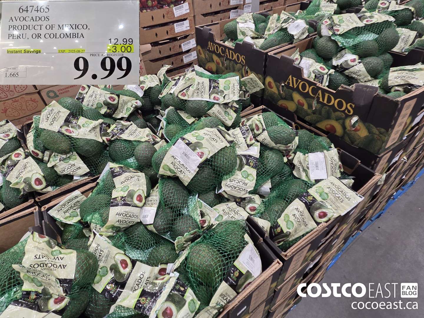 647465 AVOCADOS PRODUCT OF MEXICO, PERU, OR COLUMBIA ($3.00 INSTANT SAVINGS EXPIRES ON 2025-08-27) $9.99