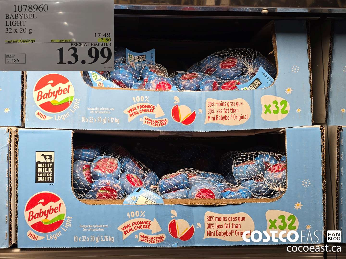 1078960 BABYBEL LIGHT 32 X 20g ($3.50 INSTANT SAVINGS EXPIRES ON 2025-09-14) $13.99