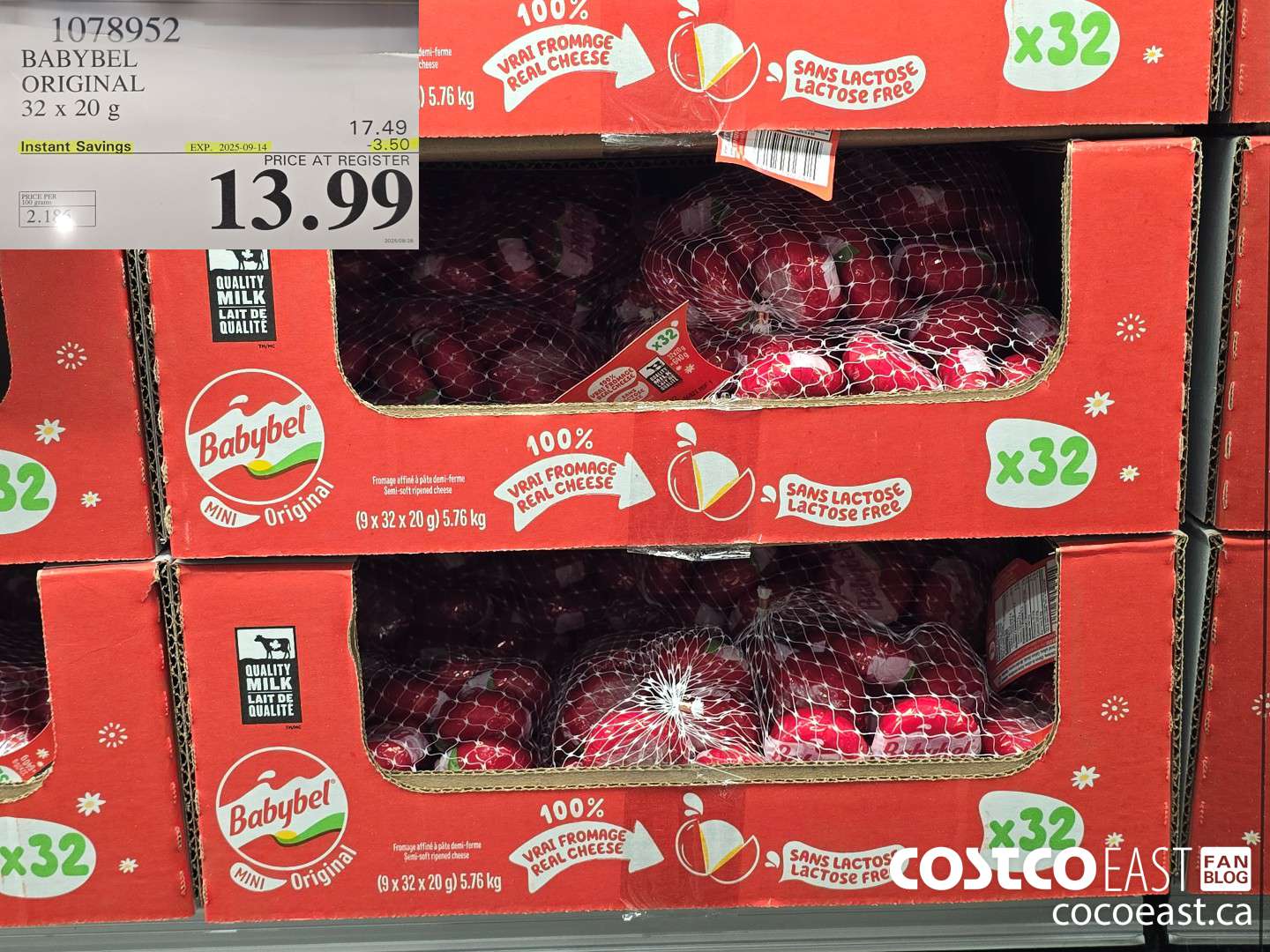 1078952 BABYBEL ORIGINAL 32x20g ($3.50 INSTANT SAVINGS EXPIRES ON 2025-09-14) $13.99