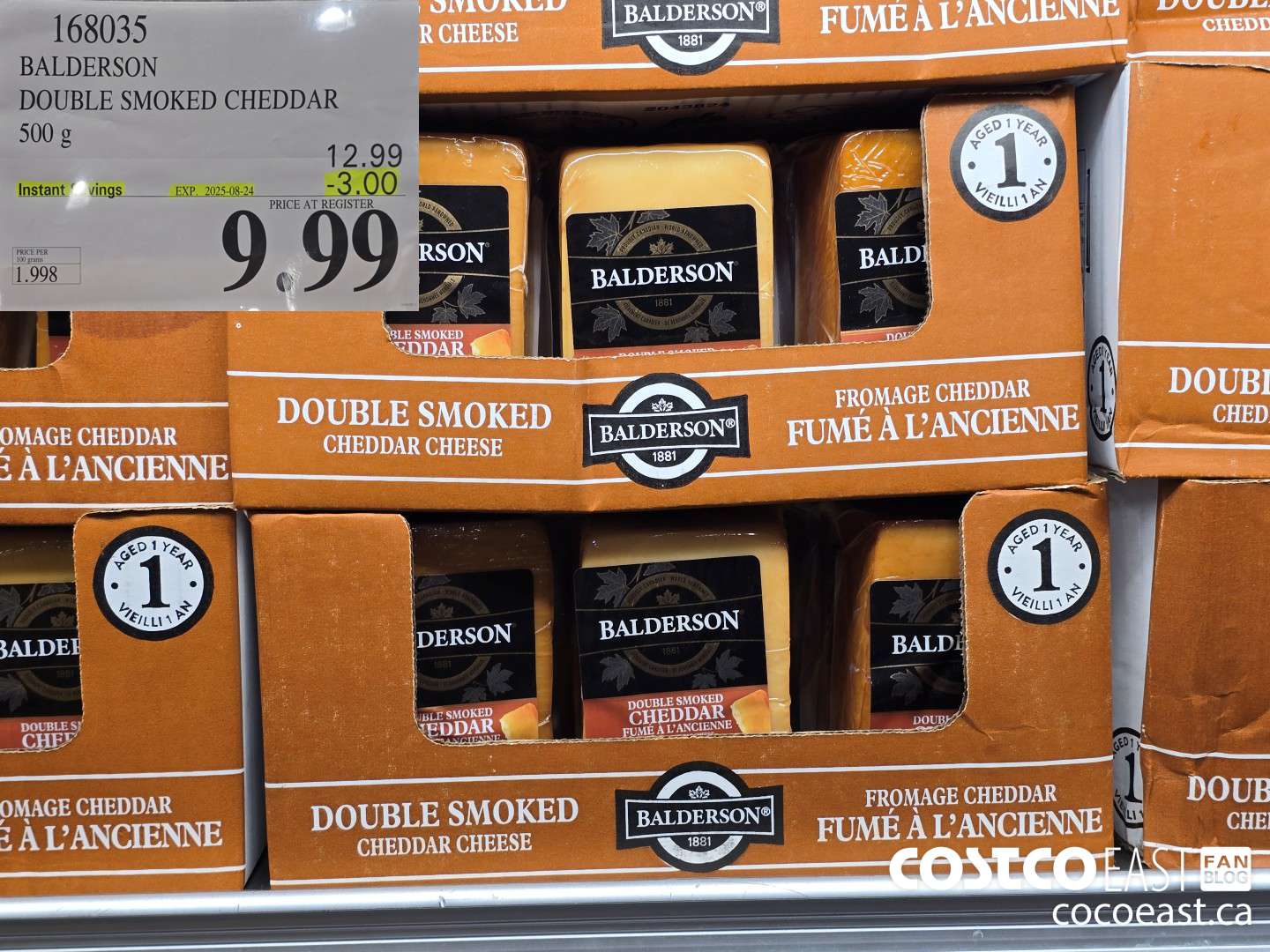 168035 BALDERSON DOUBLE SMOKED CHEDDAR 500 G ($3.00 INSTANT SAVINGS EXPIRES ON 2025-08-24) $9.99
