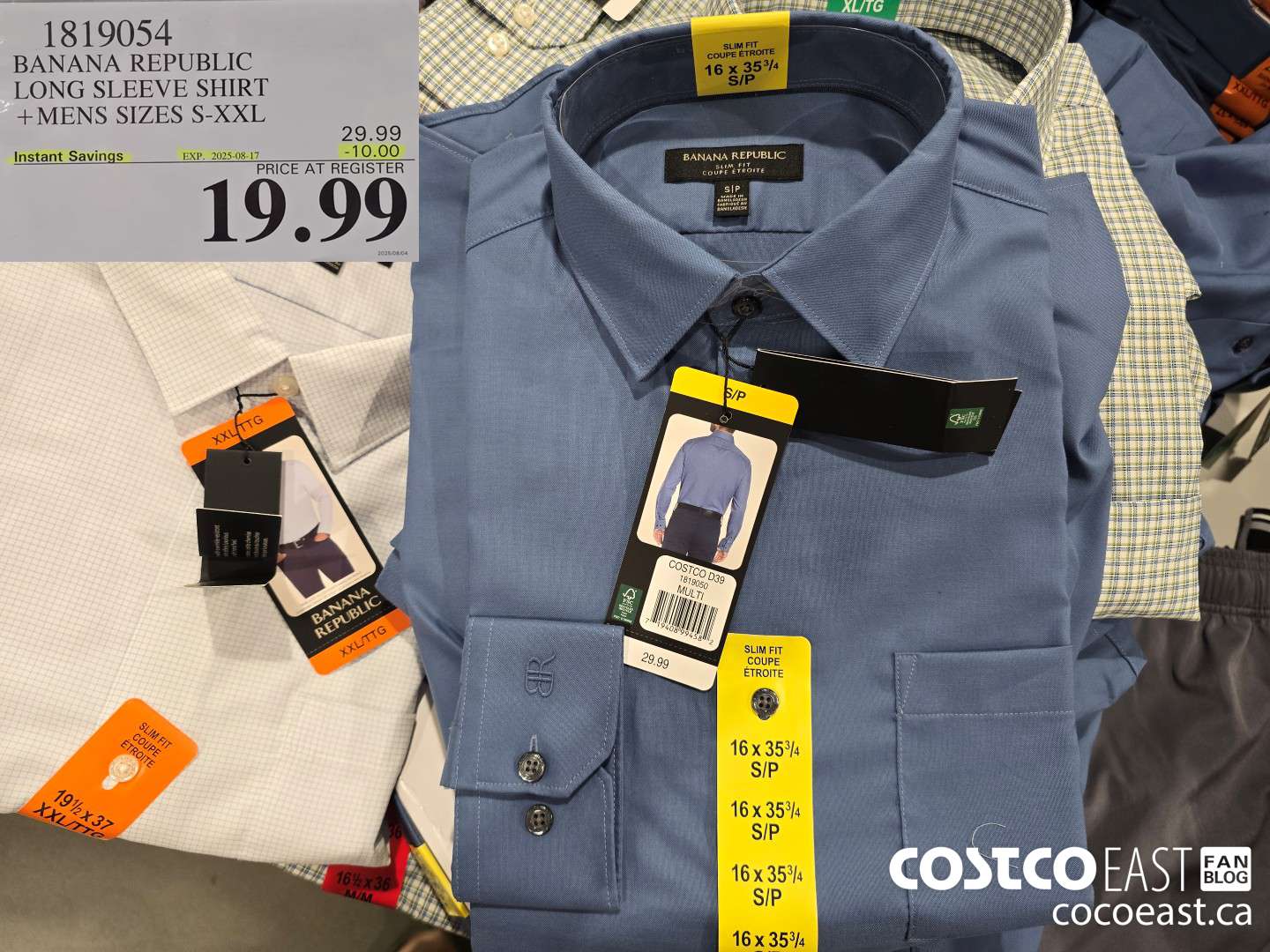 1819054 BANANA REPUBLIC LONG SLEEVE SHIRT +MENS SIZES S-XXL ($10.00 INSTANT SAVINGS EXPIRES ON 2025-08-17) $19.99