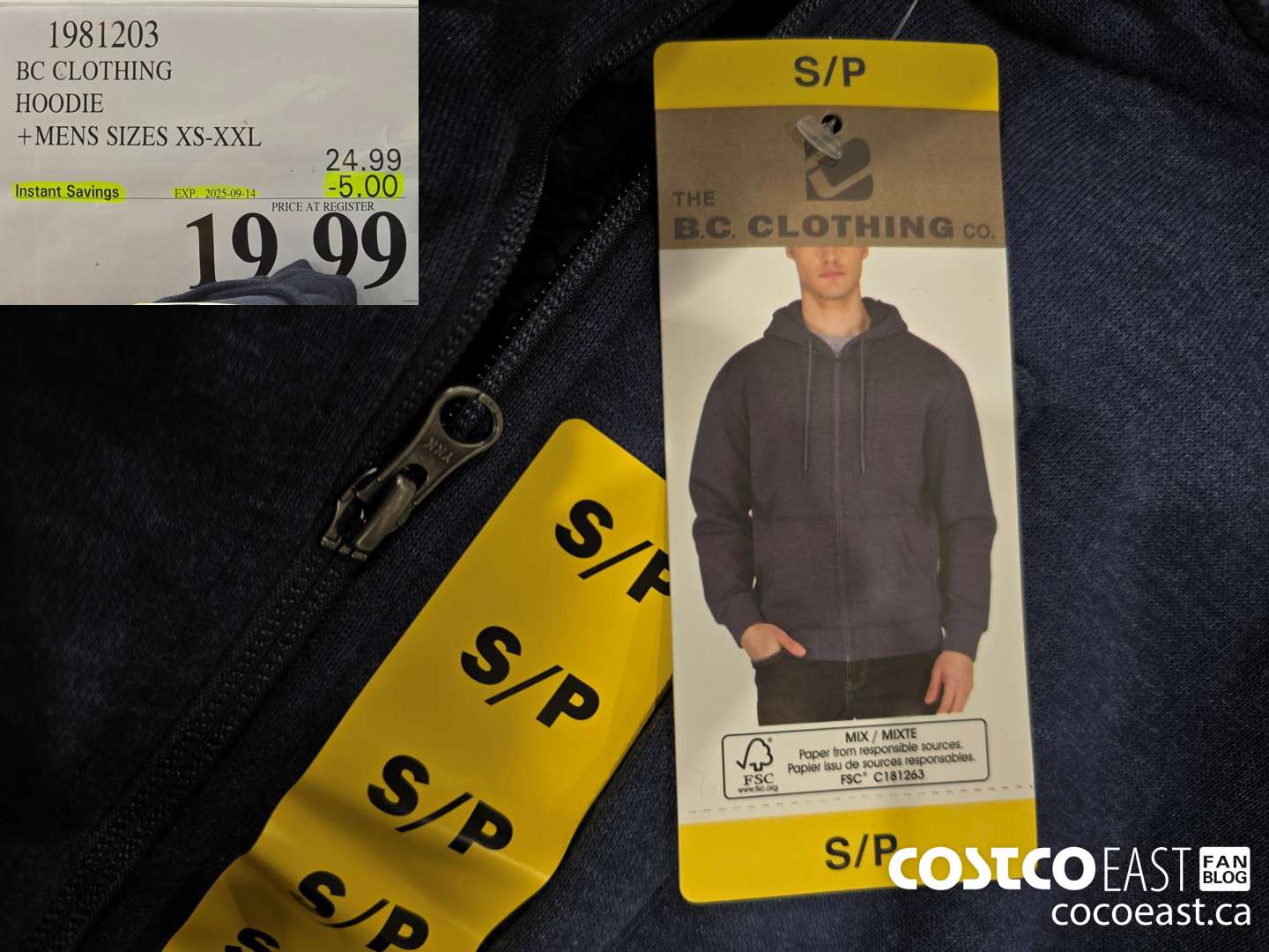 1981203 BC CLOTHING HOODIE +MENS SIZES XS-XXL ($5.00 INSTANT SAVINGS EXPIRES ON 2025-09-14) $19.99