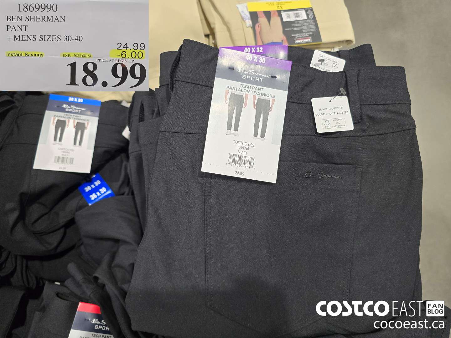 1869990 BEN SHERMAN 5 POCKET PANT +MENS SIZES 30-40 ($6.00 INSTANT SAVINGS EXPIRES ON 2025-08-24) $18.99