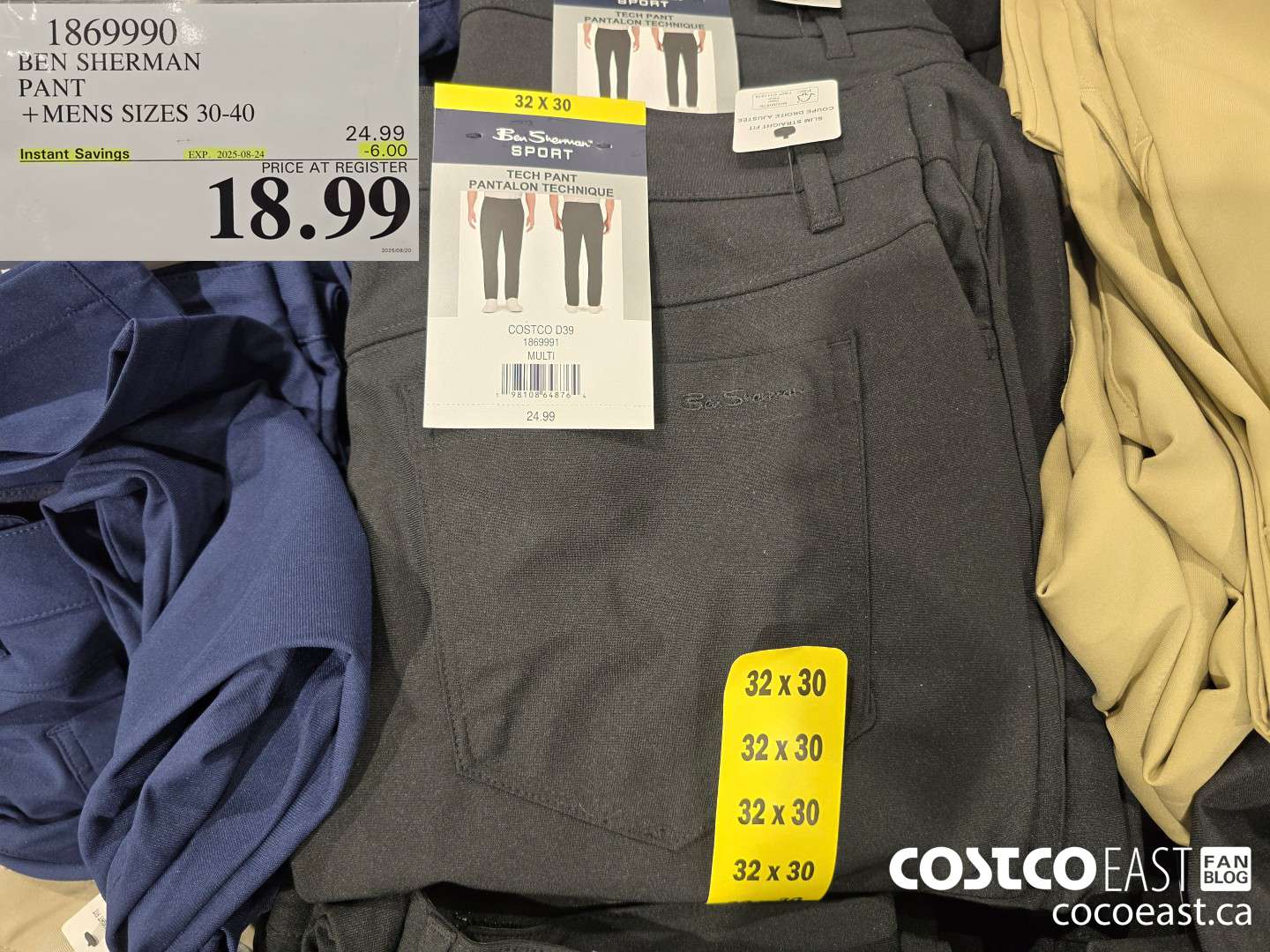 1869990 BEN SHERMAN 5 POCKET PANT +MENS SIZES 30-40 ($6.00 INSTANT SAVINGS EXPIRES ON 2025-08-24) $18.99