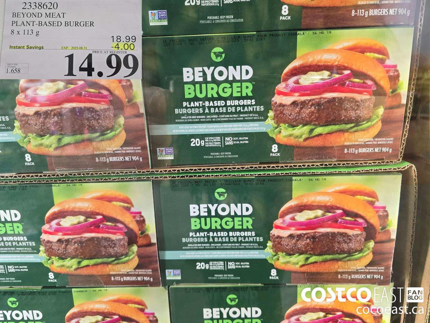 2338620 BEYOND MEAT PLANT-BASED BURGER 8 x 113 G ($4.00 INSTANT SAVINGS EXPIRES ON 2025-08-31) $14.99