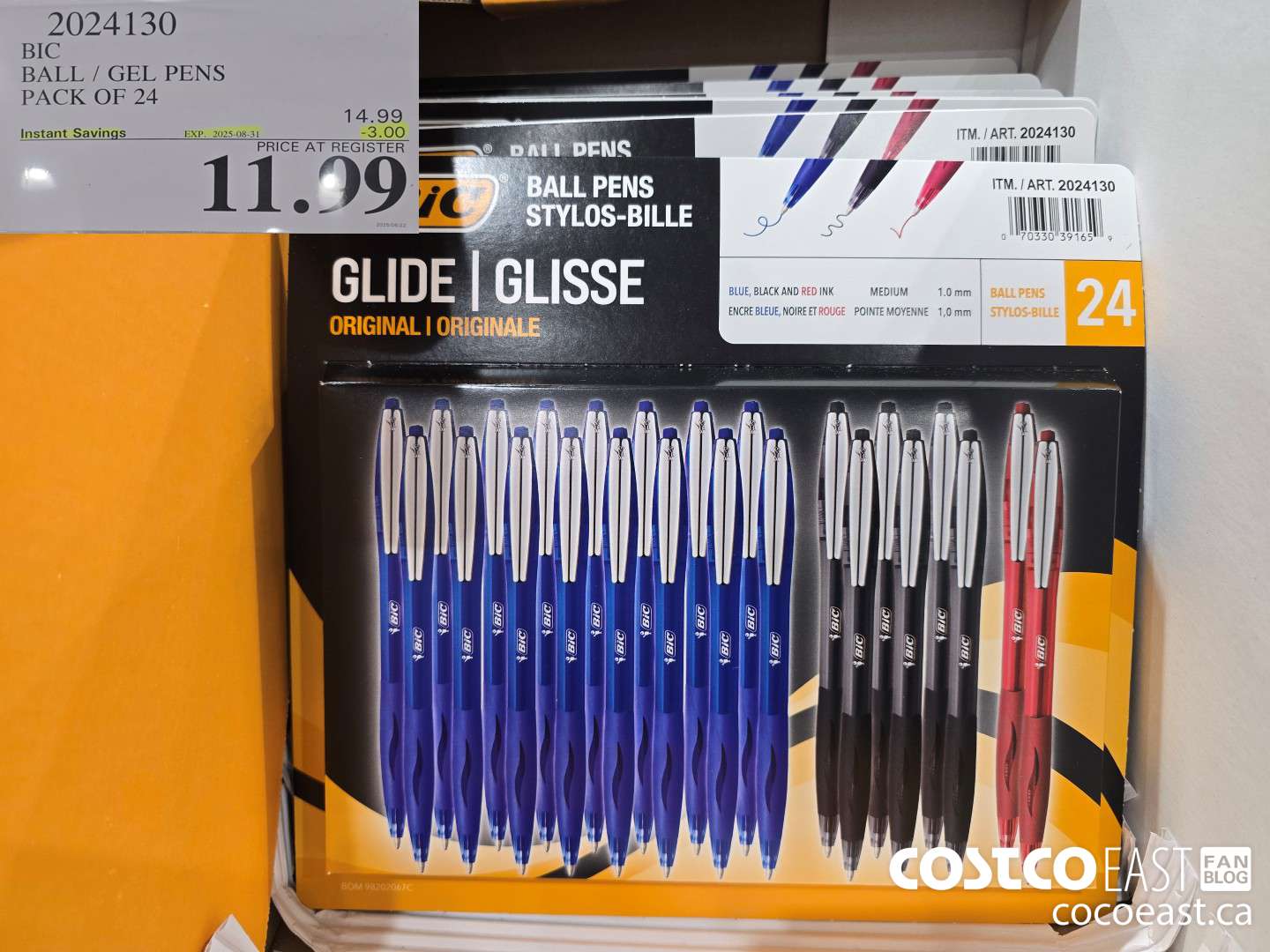 2024130 BIC BALL / GEL PENS PACK OF 24 ($3.00 INSTANT SAVINGS EXPIRES ON 2025-08-31) $11.99