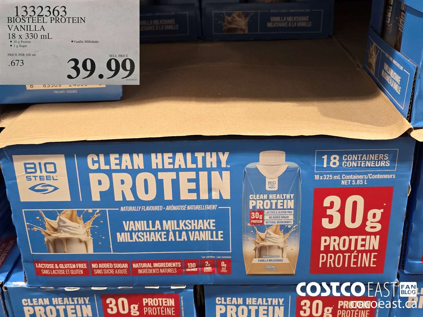 1332363 BIOSTEEL PROTEIN VANILLA 18 X 330 mL $39.99