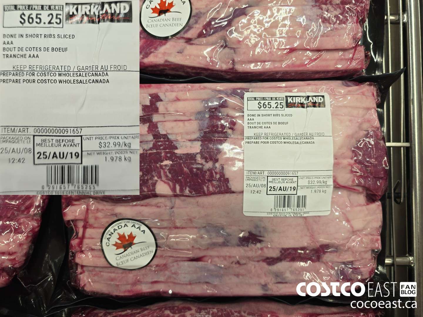 91657 BONE-IN SHORT RIBS SLICED AAA $65.27