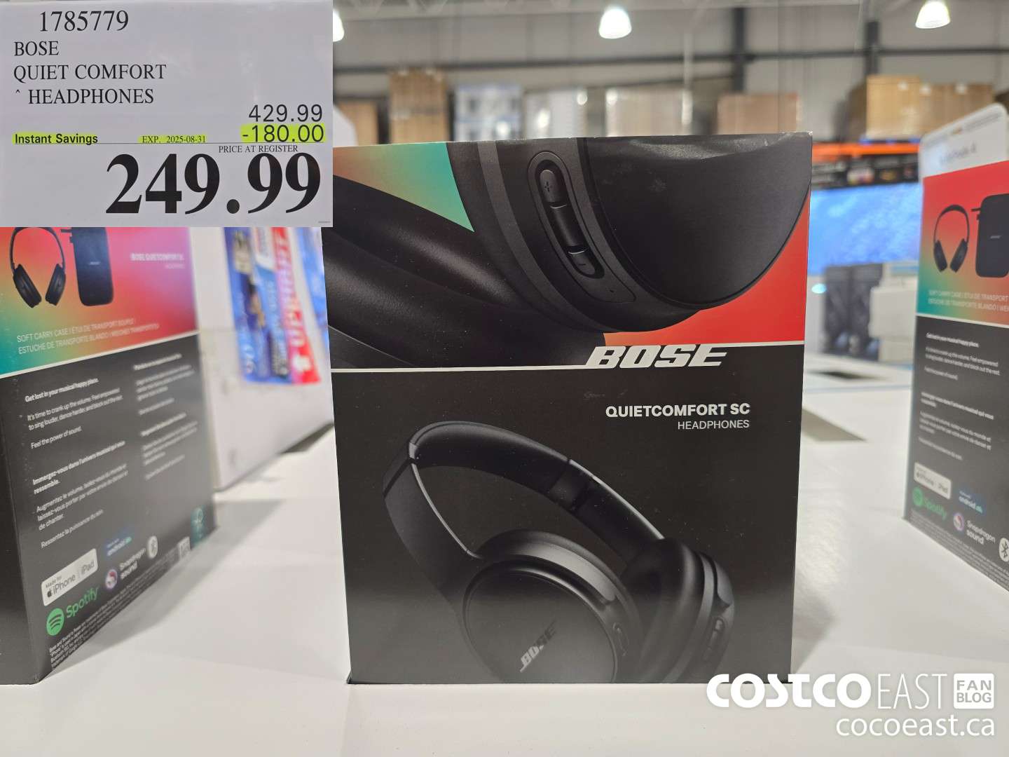 1785779 BOSE QUIET COMFORT HEADPHONES ($180.00 INSTANT SAVINGS EXPIRES ON 2025-08-31) $249.99
