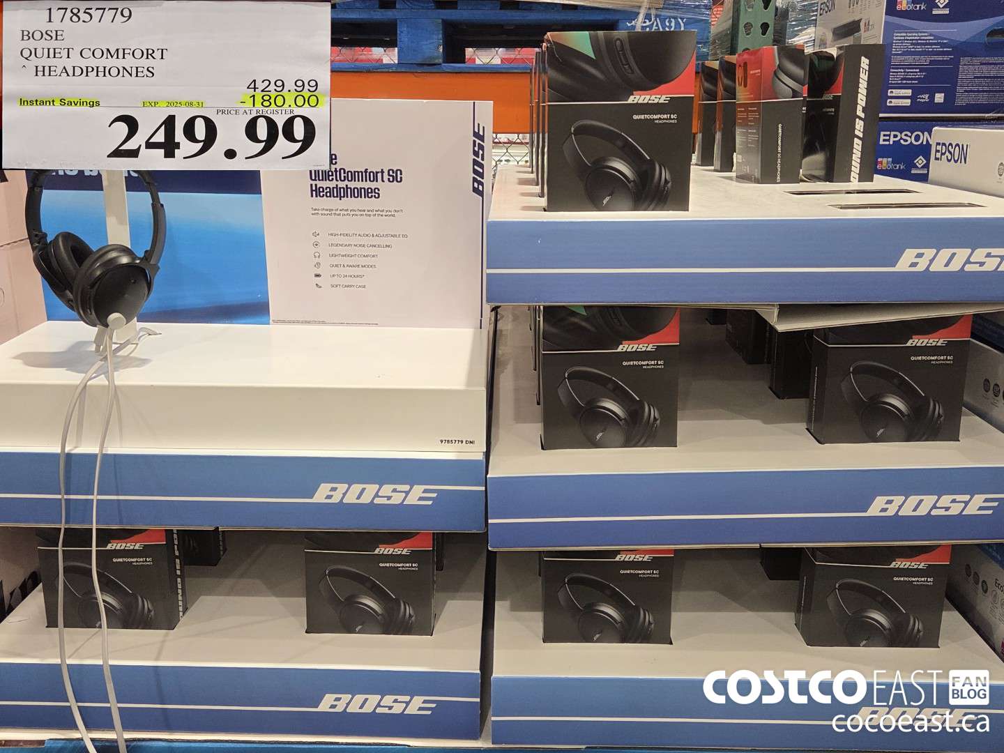 1785779 BOSE QUIET COMFORT HEADPHONES ($180.00 INSTANT SAVINGS EXPIRES ON 2025-08-31) $249.99