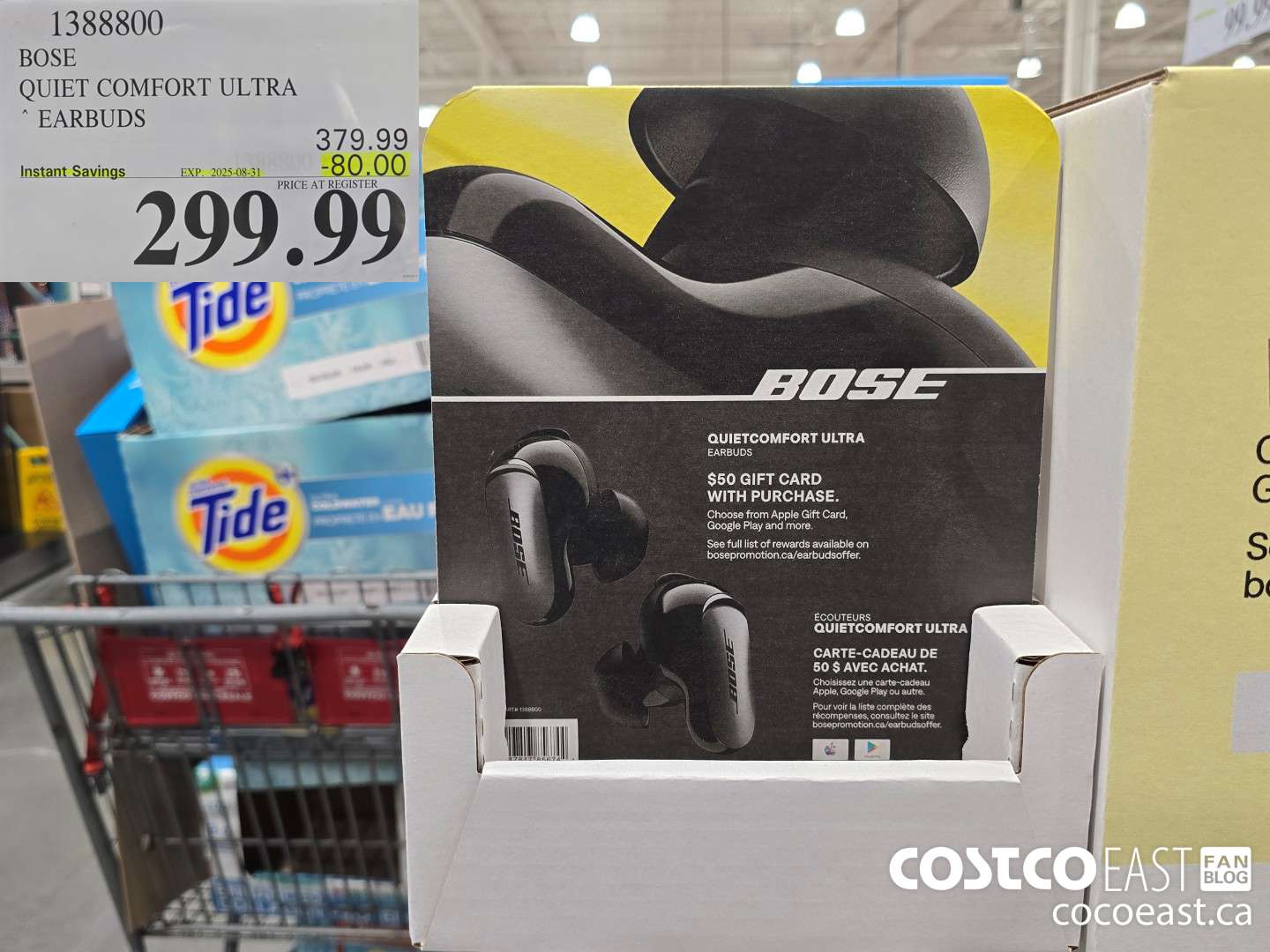 1388800 BOSE QUIET COMFORT ULTRA EARBUDS ($80.00 INSTANT SAVINGS EXPIRES ON 2025-08-31) $299.99