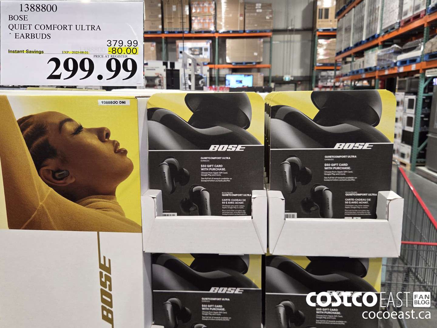 1388800 BOSE QUIET COMFORT ULTRA EARBUDS ($80.00 INSTANT SAVINGS EXPIRES ON 2025-08-31) $299.99