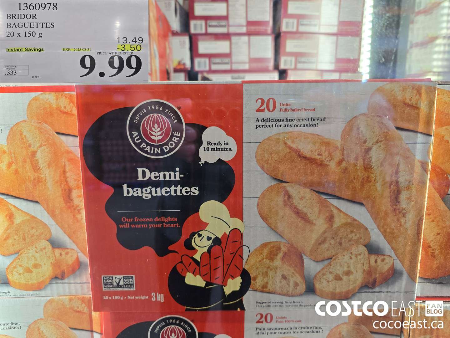 1360978 BRIDOR BAGUETTES 20 X 150 G ($3.50 INSTANT SAVINGS EXPIRES ON 2025-08-31) $9.99