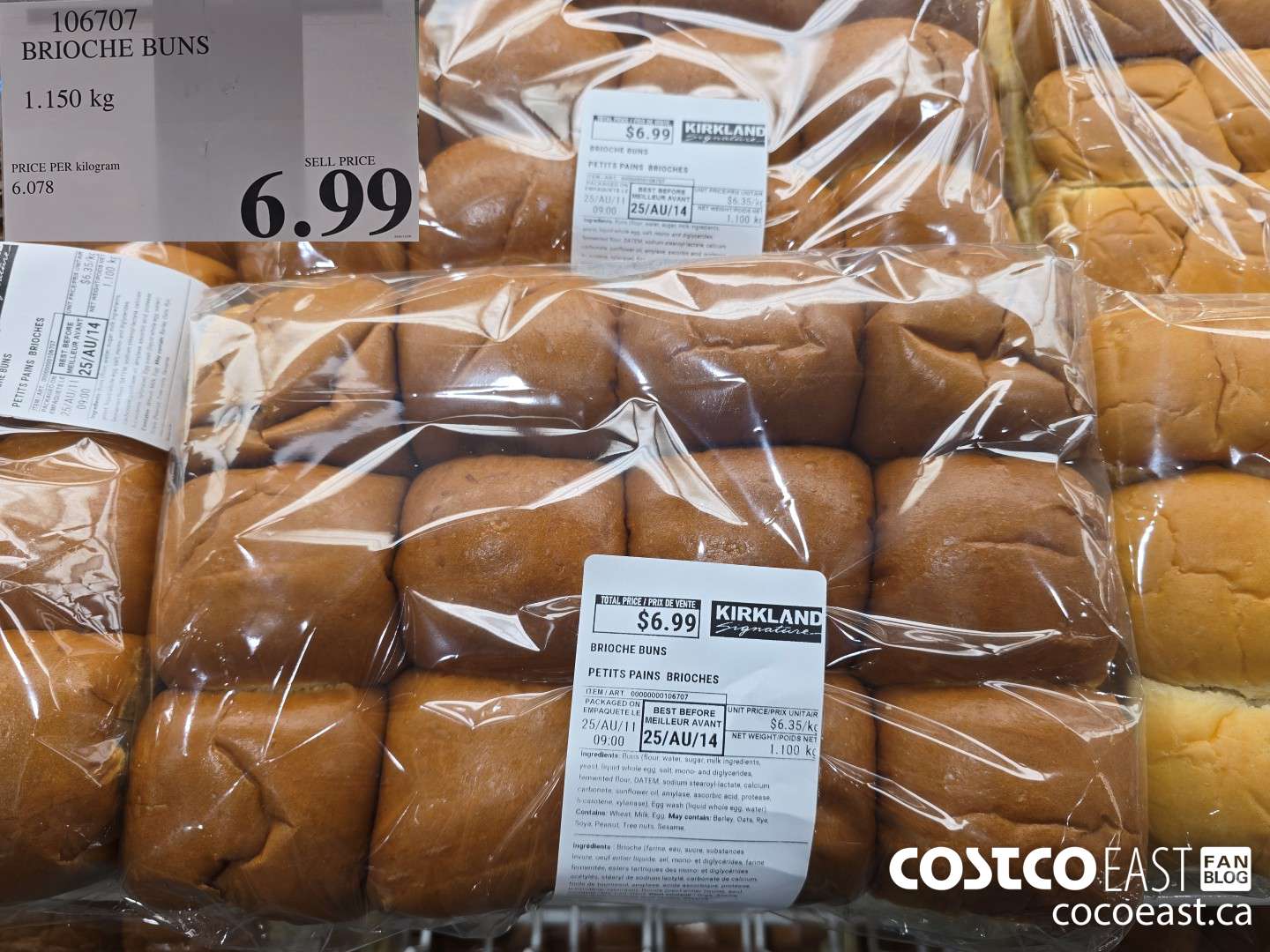 106707 BRIOCHE BUNS 1.150 kg $6.99