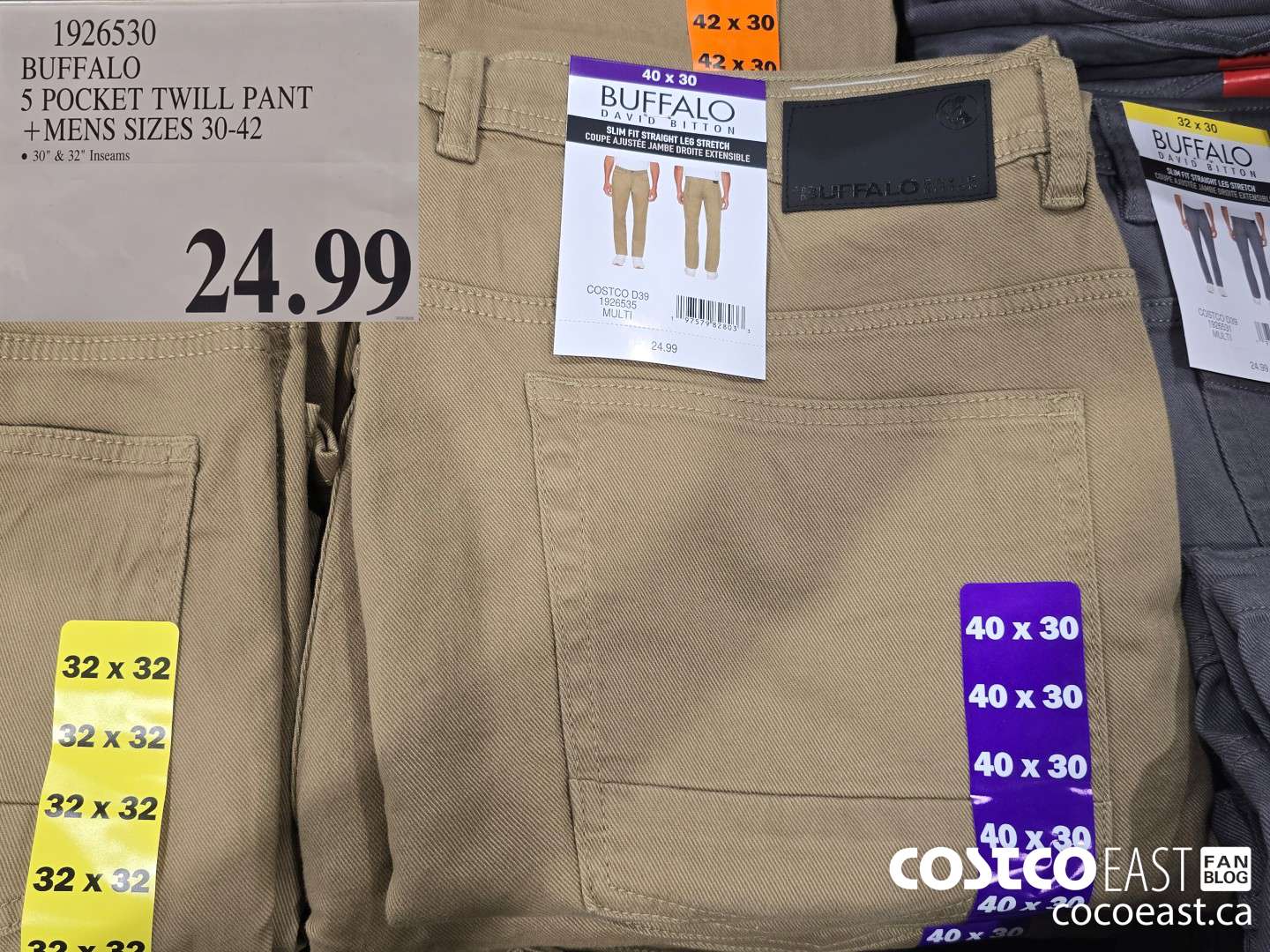 1926530 BUFFALO 5 POCKET TWILL PANT +MENS SIZES 30-42 $24.99