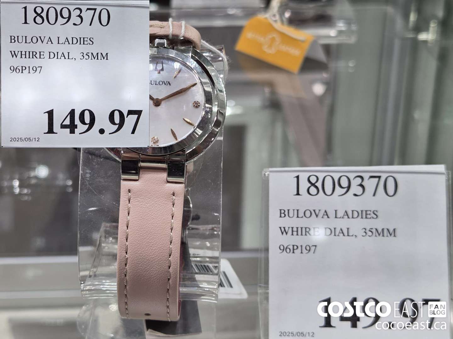 1809370 BULOVA LADIES WHITE DIAL, 35MM 96P197 $149.97