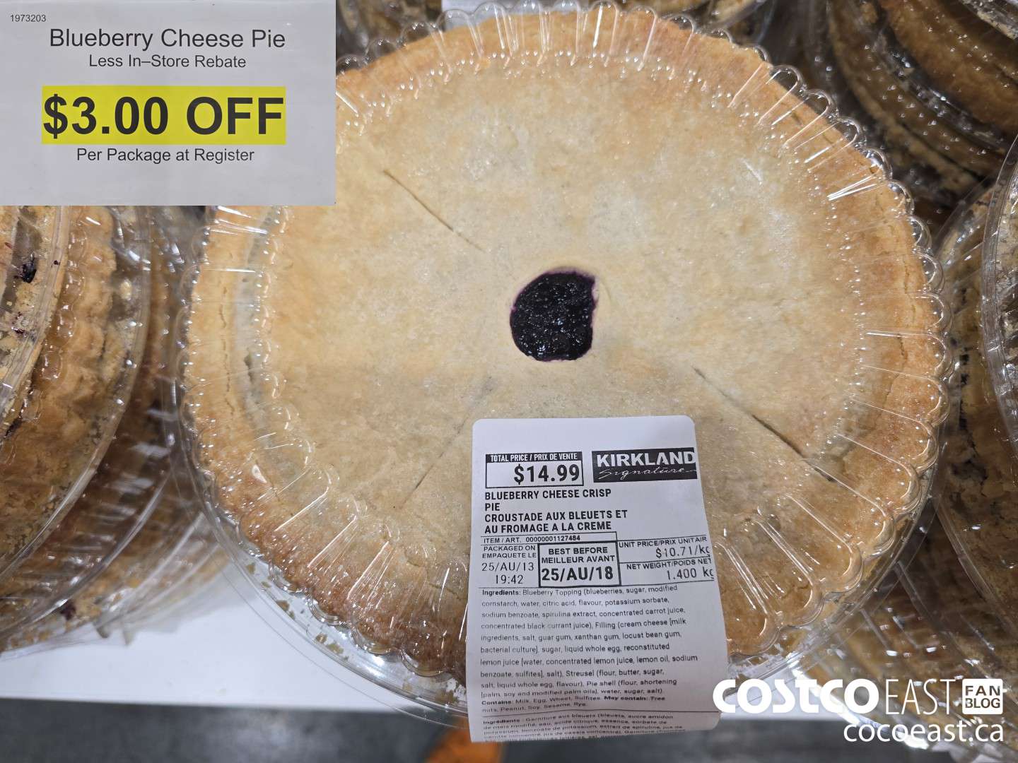 1973203 Blueberry Cheese Pie ($3.00 INSTANT SAVINGS)
