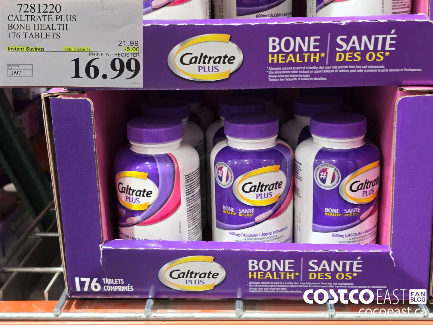 7281220 CALTRATE PLUS BONE HEALTH 176 TABLETS ($5.00 INSTANT SAVINGS EXPIRES ON 2025-08-31) $16.99